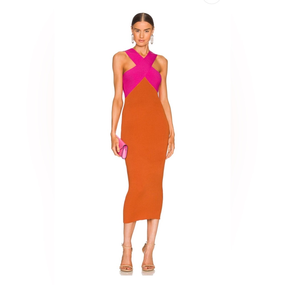 LE SUPERBE Midi Dress in Dragon Fruit (WORN ONCE)